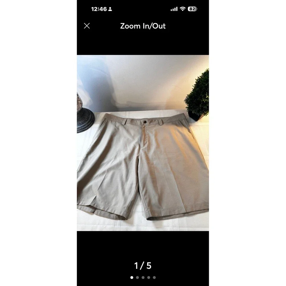 Adidas ClimaCool Golf Shorts Performance Khaki Tan 42 Mens Lightweight Preppy